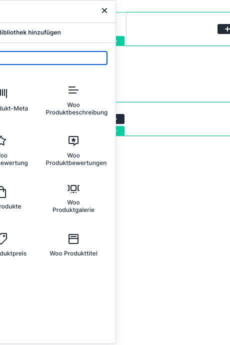 Divi-Modulauswahl mit den Woo-Produktmodulen wie Woo Produkttitel und Woo Produktpreis