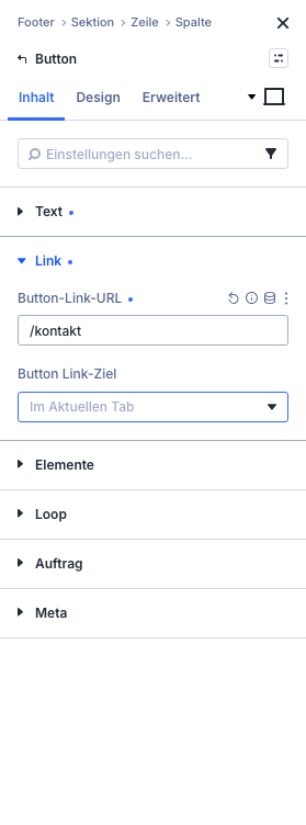 Button-Modul im Divi Builder mit Button-Text und Button-Link-URL