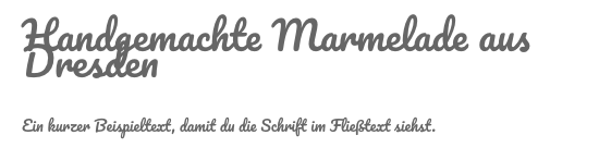 Text-Modul im Divi Canvas in der hochgeladenen Schrift Pacifico
