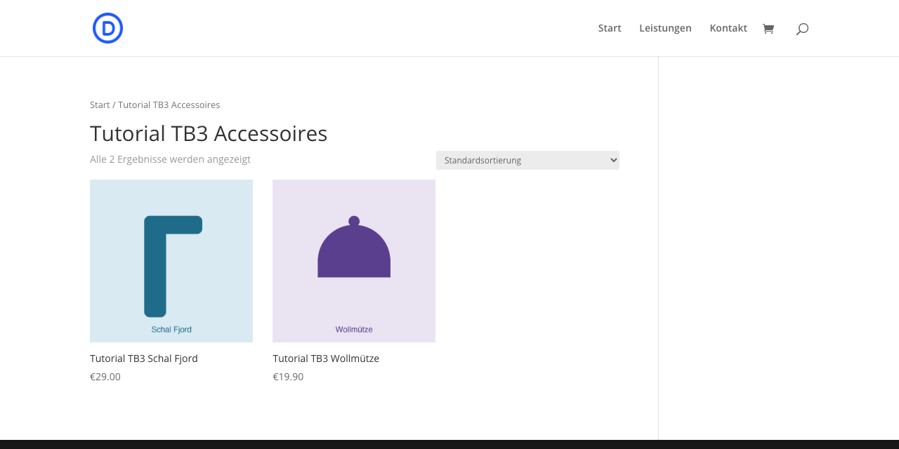 Andere Produktkategorie mit dem Standardlayout von Divi samt Seitenleiste