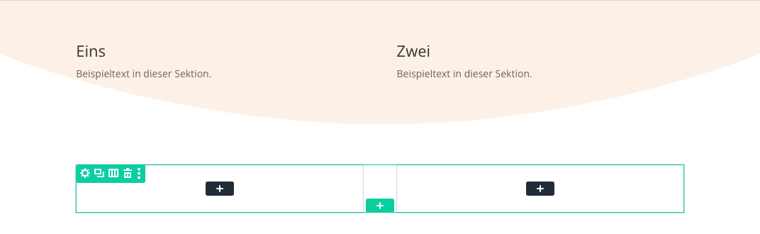 Sektion mit gekurvter unterer Kante